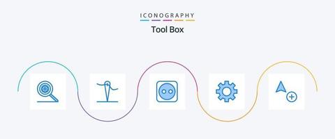 paquete de iconos de herramientas azul 5 que incluye . herramientas. cursor. agregar vector