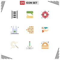 Universal Icon Symbols Group of 9 Modern Flat Colors of hand left goals arrow sports Editable Vector Design Elements