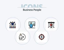 Business People Line Filled Icon Pack 5 Icon Design. people. business. online. person. efficiency vector