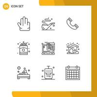 9 Creative Icons Modern Signs and Symbols of web web phone technology food Editable Vector Design Elements