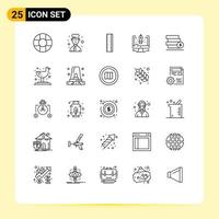 25 iconos creativos signos y símbolos modernos de diseño de pila de pluma de dólar de pájaro elementos de diseño vectorial editables vector