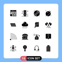 16 Creative Icons Modern Signs and Symbols of system planet light orbit paint Editable Vector Design Elements