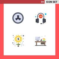 Pack of 4 creative Flat Icons of mutation project customer service table Editable Vector Design Elements