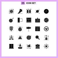 Set of 25 Modern UI Icons Symbols Signs for up arrow experiment space planet Editable Vector Design Elements