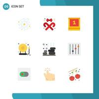 9 Creative Icons Modern Signs and Symbols of relax alarm stick bell school Editable Vector Design Elements