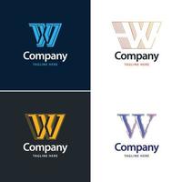 Letter W Big Logo Pack Design Creative Modern logos design for your business vector