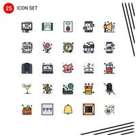 Stock Vector Icon Pack of 25 Line Signs and Symbols for message email interface connection easter Editable Vector Design Elements