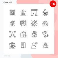 16 Thematic Vector Outlines and Editable Symbols of worker office limits man shop Editable Vector Design Elements