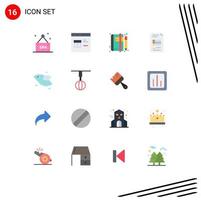 16 Thematic Vector Flat Colors and Editable Symbols of animal business reporting notepad business report news Editable Pack of Creative Vector Design Elements
