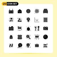 25 iconos creativos, signos y símbolos modernos de flor de patrón, conexión de mundo abierto, elementos de diseño vectorial editables vector