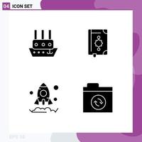 4 Creative Icons Modern Signs and Symbols of ship business vessel islam rocket Editable Vector Design Elements