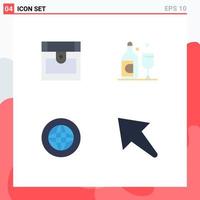 Modern Set of 4 Flat Icons and symbols such as chest help bottle center arrow Editable Vector Design Elements