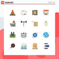 16 Creative Icons Modern Signs and Symbols of shop coffee wire cafe processor chip Editable Pack of Creative Vector Design Elements