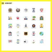 Set of 25 Modern UI Icons Symbols Signs for money transaction friends cell mobile Editable Vector Design Elements