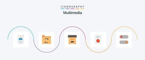 Multimedia Flat 5 Icon Pack Including . documents. toggle. control vector