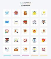 Creative Ecommerce 25 Flat icon pack  Such As coin. gift. shop. free. shop vector