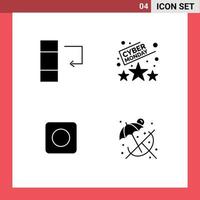 4 Creative Icons Modern Signs and Symbols of column maximize rating time relax Editable Vector Design Elements