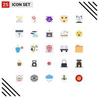 Universal Icon Symbols Group of 25 Modern Flat Colors of technology face nature emotion halloween Editable Vector Design Elements