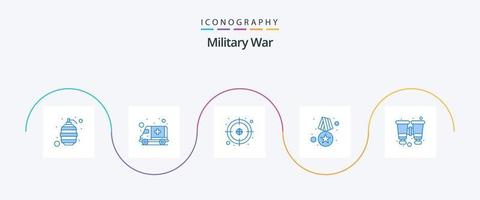 Military War Blue 5 Icon Pack Including find. promotion. aim. military. army vector