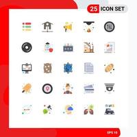 25 Flat Color concept for Websites Mobile and Apps disk seo marketing preferences printer Editable Vector Design Elements