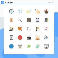 grupo de 25 signos y símbolos de colores planos para elementos de diseño de vectores editables de clima a mano de deslizamiento geométrico