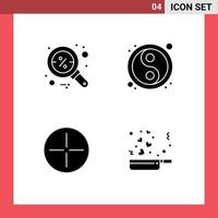 Modern Set of 4 Solid Glyphs Pictograph of discount ancient search new symbols Editable Vector Design Elements