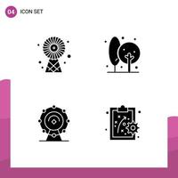 User Interface Pack of 4 Basic Solid Glyphs of buildings browser technology farm service Editable Vector Design Elements