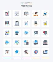 Creative Web Hosting 25 Flat icon pack  Such As database server. hierarchy. hosting. connection. folders vector