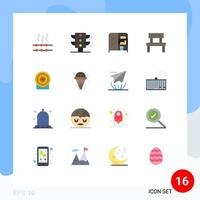 Pictogram Set of 16 Simple Flat Colors of target money wardrobe target interior Editable Pack of Creative Vector Design Elements