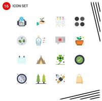 Flat Color Pack of 16 Universal Symbols of clothing buttons money string light Editable Pack of Creative Vector Design Elements