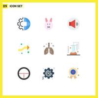 9 Universal Flat Colors Set for Web and Mobile Applications heart pollution sound right intersect Editable Vector Design Elements