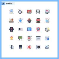 Universal Icon Symbols Group of 25 Modern Flat Colors of growth analysis solar user web Editable Vector Design Elements