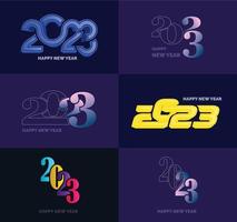 Big Set of 2023 Happy New Year logo text design 2023 number design template vector