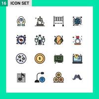 16 Creative Icons Modern Signs and Symbols of heart tour illumination seo sport Editable Creative Vector Design Elements