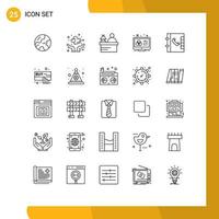 Universal Icon Symbols Group of 25 Modern Lines of buy contacts hotel designer color scheme Editable Vector Design Elements