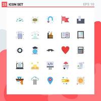 Group of 25 Flat Colors Signs and Symbols for phone call sign appliances flag Editable Vector Design Elements