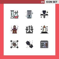 Pictogram Set of 9 Simple Filledline Flat Colors of business woman equipment tribune politician Editable Vector Design Elements