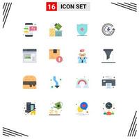 paquete de iconos de vector de stock de 16 signos y símbolos de línea para energía de internet eid escudo ecológico paquete editable de elementos creativos de diseño de vectores