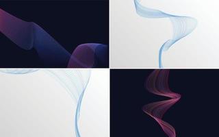 Collection of geometric minimal lines pattern set vector