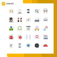 Modern Set of 25 Flat Colors and symbols such as furniture zoom science lab search tools Editable Vector Design Elements