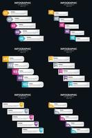 Vector 6 Infographics Pack Presentation slide template 5 Steps cycle diagrams and timelines