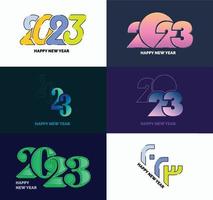 gran conjunto de 2023 feliz año nuevo diseño de texto de logotipo plantilla de diseño de número 2023 vector