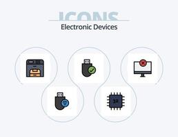 Devices Line Filled Icon Pack 5 Icon Design. gadget. computers. gadget. stick. devices vector