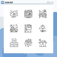 Group of 9 Modern Outlines Set for canada real screen home delivery Editable Vector Design Elements
