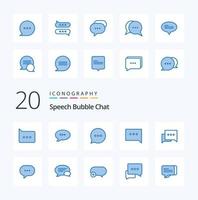 20 Chat Blue Color icon Pack like message bubble communication add comment vector