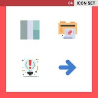 4 Universal Flat Icon Signs Symbols of grid power process bulb arrow Editable Vector Design Elements