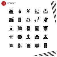 25 iconos creativos signos y símbolos modernos del proyecto de inicio bynny ciudad de lanzamiento elementos de diseño vectorial editables vector