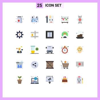 Modern Set of 25 Flat Colors Pictograph of infrastructure flask code experiment development Editable Vector Design Elements