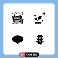 Set of Commercial Solid Glyphs pack for grow up conversation growth science trafic Editable Vector Design Elements