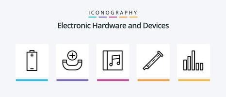 Devices Line 5 Icon Pack Including phone. call. media. xylophone. music. Creative Icons Design vector